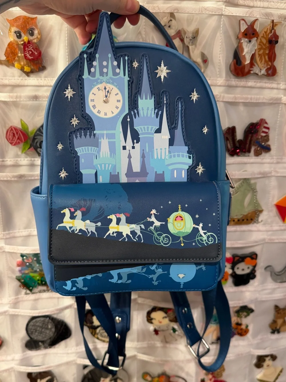 NWOT Loungefly Disney Cinderella Night Castle Backpack+wallet SET